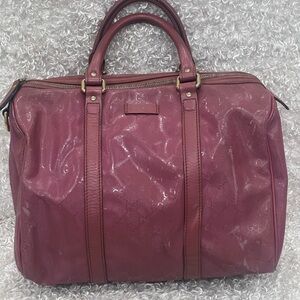 Gucci Red GG PVC Medium Joy Boston Bag